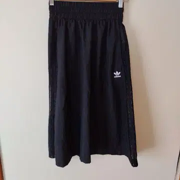 adidas 롱 스커트 블랙 레이스 사이드 라인