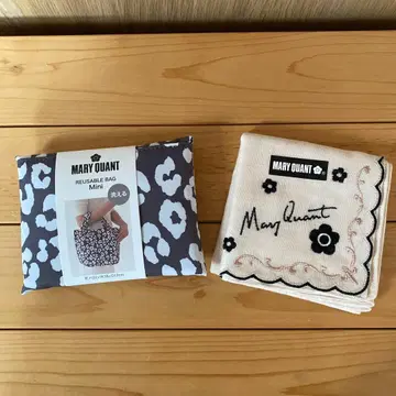 새상품 MARY QUANT 에코백 거즈 손수건 세트 마리크와