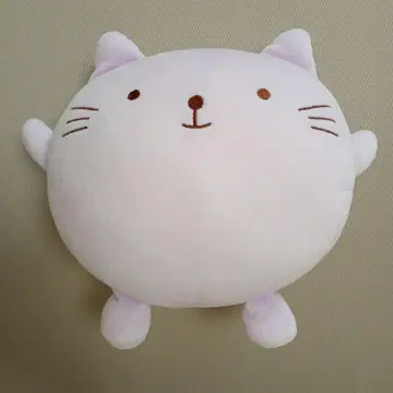 Daiso 고양이 봉제 인형 라운드형 퍼플