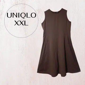 유니클로 울트라 스트레치 슬리브리스 플레어 원피스 브라운 XXL