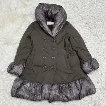 마담 히로코 다운 코트 숄카라 90% 브라운