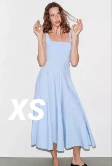 ZARA 고데트 포플린 원피스 XS