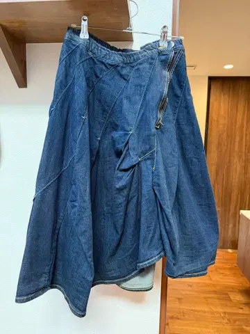 메르시보쿠 데님 플레어 스커트