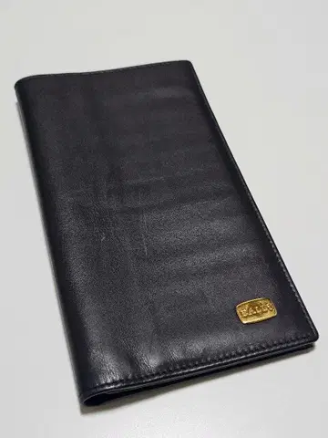 BALLY 장지갑 블랙 가죽 골드 로고 지폐 수납