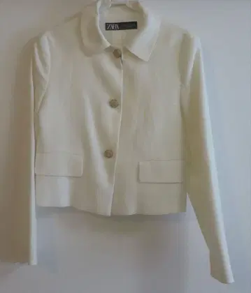ZARA 크롭 테일러드 자켓 화이트 S