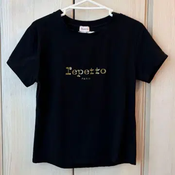 레페토 Repetto 로고T셔츠 반팔 M 블랙 골드