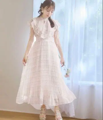 미셸 마카롱 케이프 리본 원피스