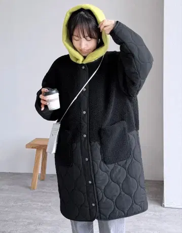 reca 노카라 보아 x 호리병 퀼트 코트 L 사이즈