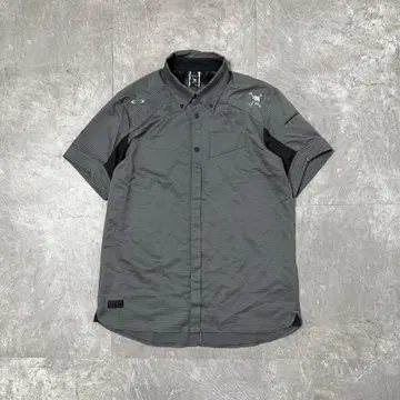 새상품급 OAKLEY SKULL STRIPE WOVEN SHIRT XL
