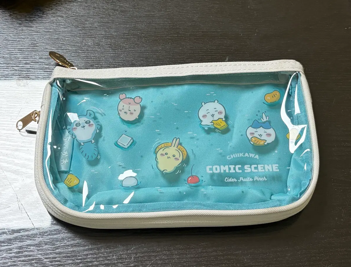 치이카와 클리어 펜케이스 블루