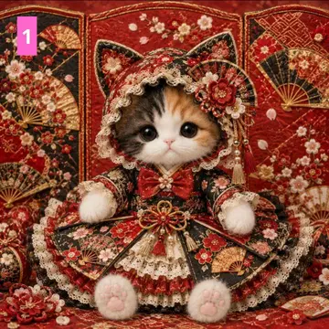 플랫 파우치 오더 접수 페이지 고양이 패널 원단