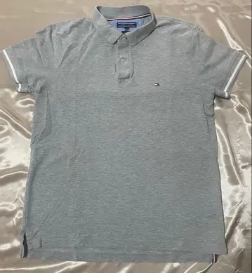 TOMMY HILFIGER 남성용 피케 셔츠 그레이 사이즈 M