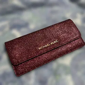 새상품급 MICHAEL KORS 장지갑 글리터 보르도