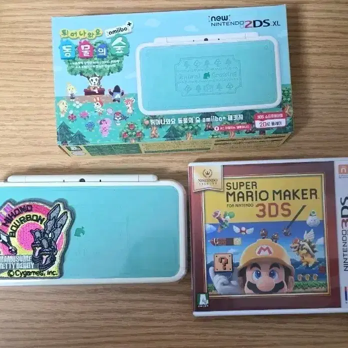 닌텐도 new 2ds xI 튀동숲 에디션+마리오 메이커 칩