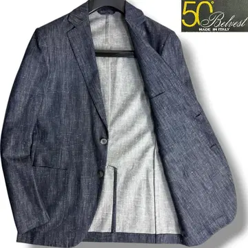 J7322 컨디션 최상 벨베스트 실크 믹스 50주년 데님 테일러드 자켓