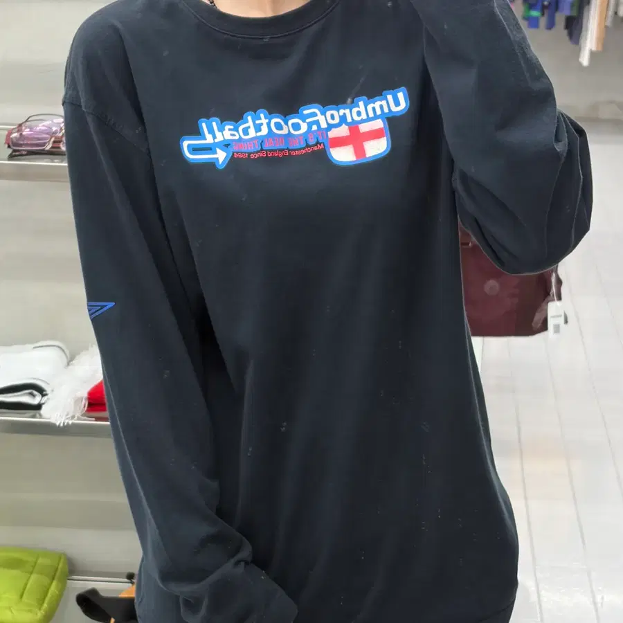 (L) 엄브로 빈티지 풋볼 잉글랜드 롱슬리브 티셔츠
