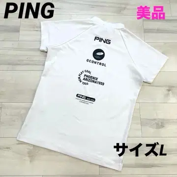 [새상품급] 핑 골프웨어 모크넥 반팔 셔츠 화이트 사이즈 L