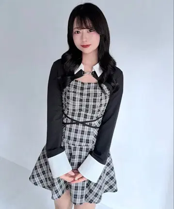 NOMAE 숏 블라우스 레이어드 원피스