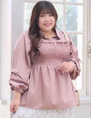 셔링 페플럼 블라우스 셔츠 kanna 칸나 콜라보 3L