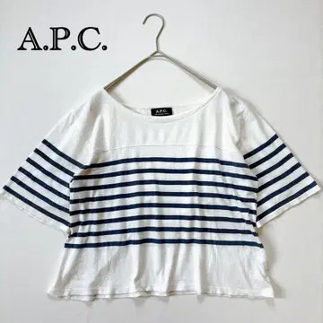 A.P.C. 아페쎄 패널 보더 티셔츠 드롭 숄더 M