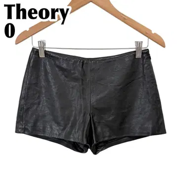 [ 새상품급 ] Theory 숏팬츠 가죽 0 블랙 무지