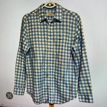 새상품급 LACOSTE 라코스테 긴팔 셔츠 깅엄 체크 블루 계열