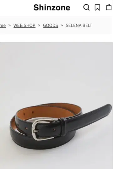 미개봉 미사용 새상품 신존 SELENA BELT 벨트 소가죽 실버 버클