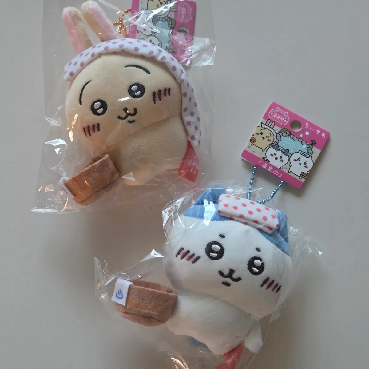 먼작귀 온천 우사기 하치와레 마코 인형 키링