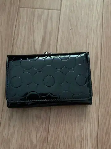 MARY QUANT 가마구치 접이식 지갑 블랙