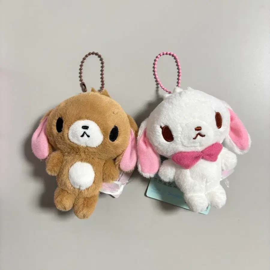 정품 산리오 슈가바니즈 인형키링 10cm_쿠로우사/시로우사