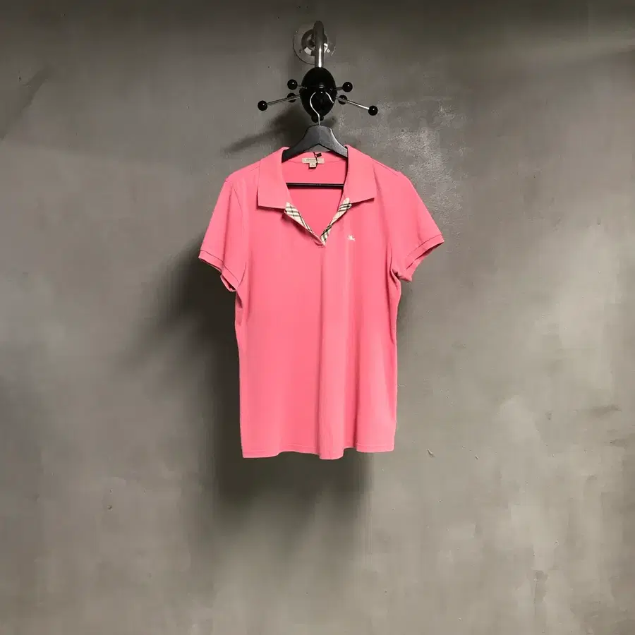 버버리 PK 반팔 카라티 핑크 L(W)