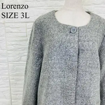 Lorenzo 노카라 코트 3L 그레이 빅 사이즈 여성용