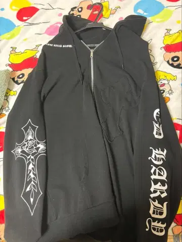 Ed Hardy 집업 후드티 블랙 M