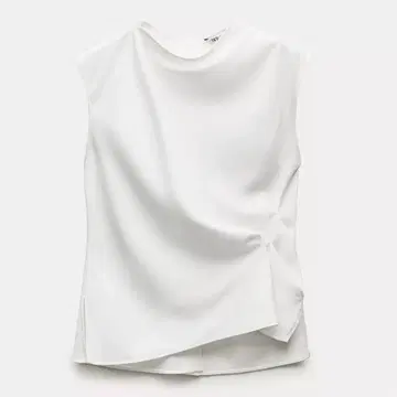 ZARA ZW COLLECTION 드레이프 크레이프 상의
