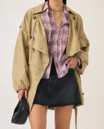 MOUSSY DRAWSTRING 트렌치 자켓