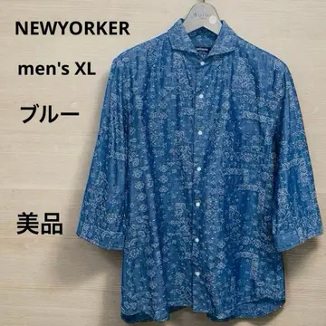 NEWYORKER 뉴요커 남성용 셔츠 XL 페이즐리 새상품급 블루