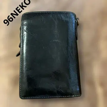 CORBO 코르보 curious 세로형 접이식 지갑 L자 지퍼 블랙 가죽