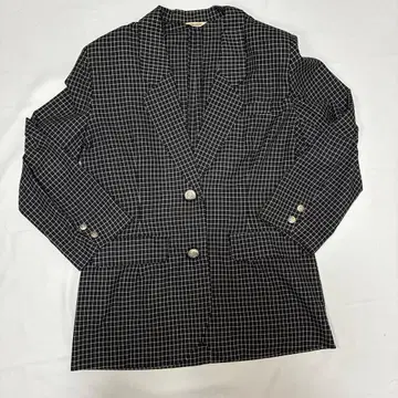 빈티지 테일러드 자켓 윈도우 페인 블랙 은색 버튼 80s 90s