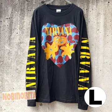 블랙 L 긴팔 Nirvana 닐바나 하트 쉐이프 박스
