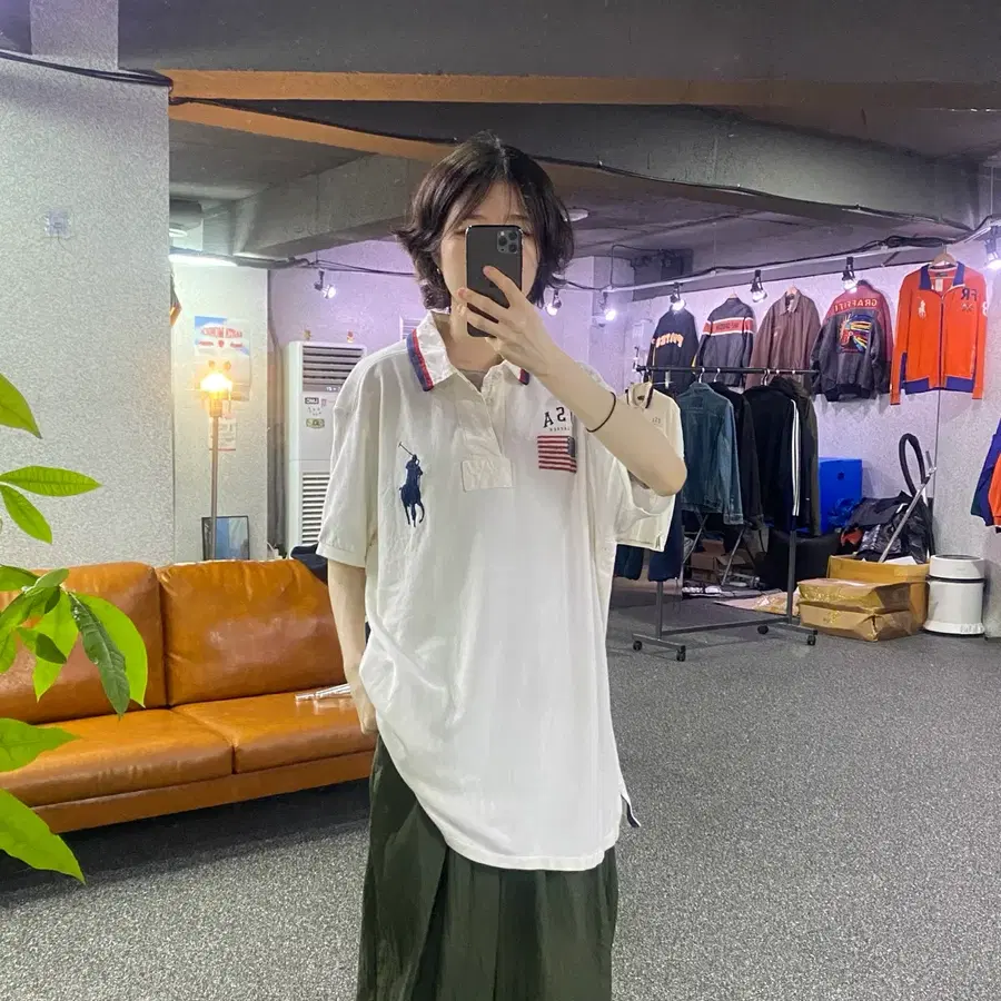 폴로 랄프로렌 빅포니 성조기 넘버링 카라티 B5490