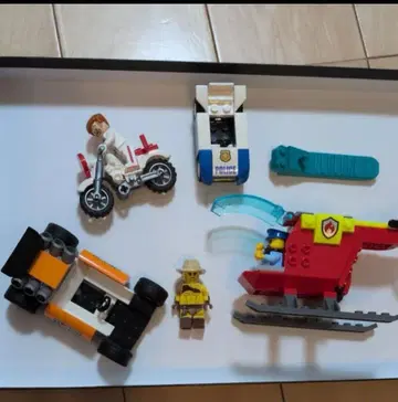 LEGO 레고 미니 피규어 탈것 묶음 판매 경찰 바이크 헬리콥터
