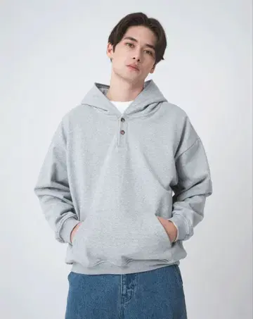 하프 스냅 후드티 B5187