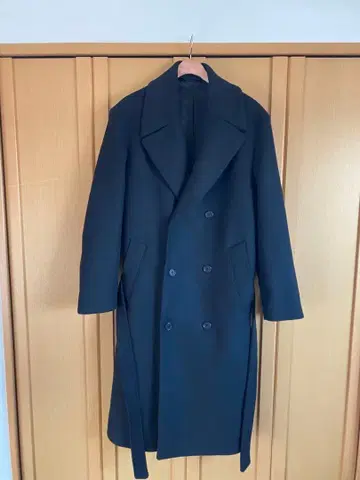 ZARA 남성용 더블 체스터 코트 블랙 XL