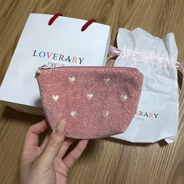 LOVERARY BY FEILER 하트 무늬 파우치 핑크