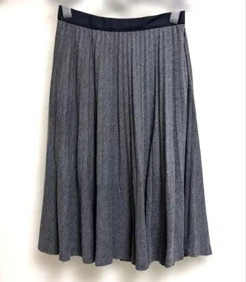 새상품 COMME CA ISM/컴시즘 플리츠 스커트 그레이 S