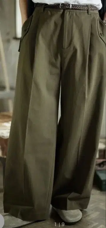 [미사용에 가까움] Bleme GURKHA CHINO WIDE SLACKS S