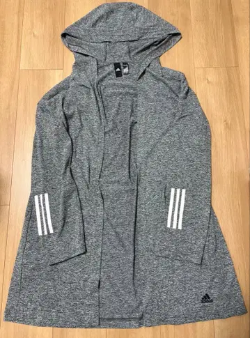 [ adidas ] 그레이 후드 부착 가디건 스타일 자켓