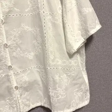 스튜디오 클립 자수 코튼 레이스 블라우스 겉옷