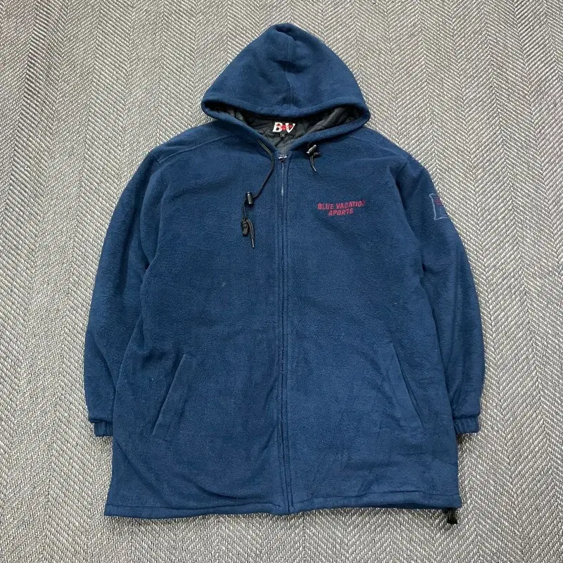 Blue vacation sports 누빔 후드 플리스 집업 v5250