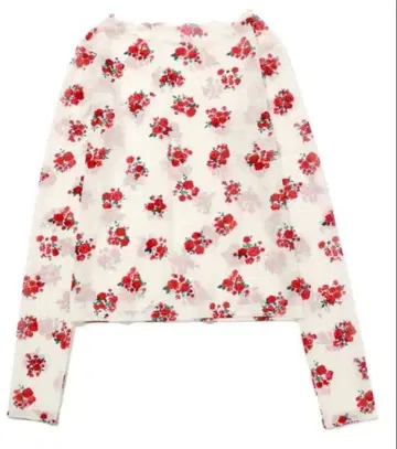 POPPY Red bouquet 시스루 긴팔 꽃무늬